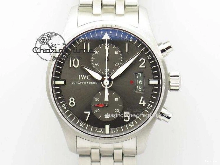 MIROTIME 0420 Portofino Chrono SS Black Dial on Black Leather Strap A Refined 7390